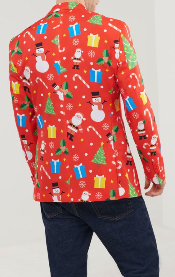 Festlig kul röd jul kavaj Dobell