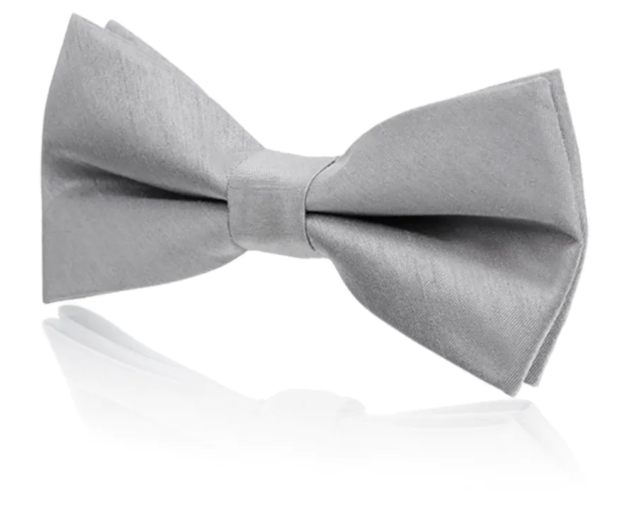 Knuten silverfluga i polyester dupion för pojkar