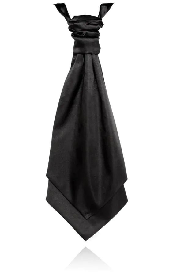 Svart kravatt i polyester satin för pojkar