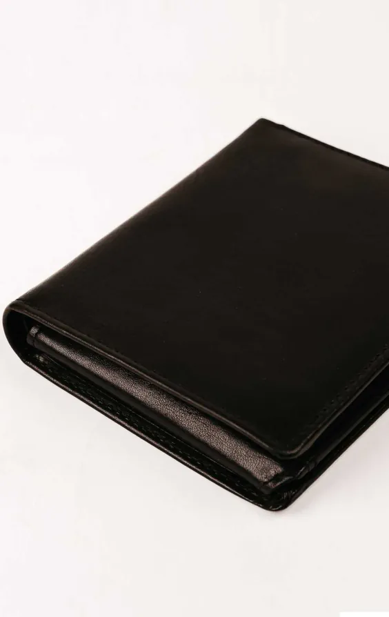 Svart läder plånbok med RFID / Korthållare - photo 1