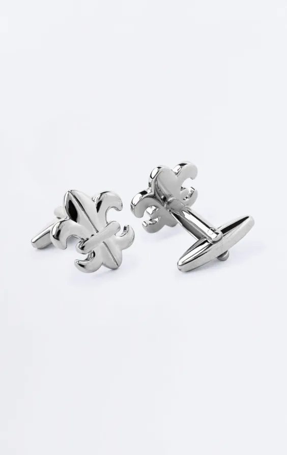 Silverfärgade Fleur De Lis manschettknappar - photo 1