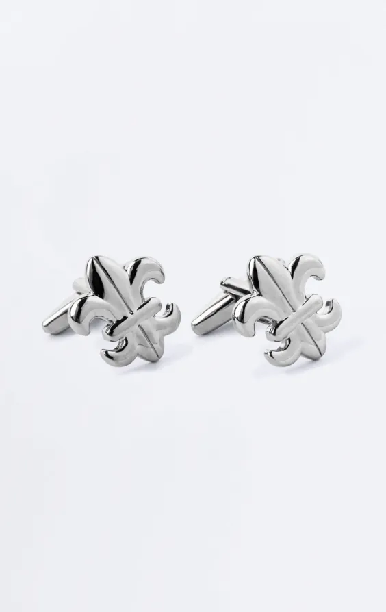 Silverfärgade Fleur De Lis manschettknappar