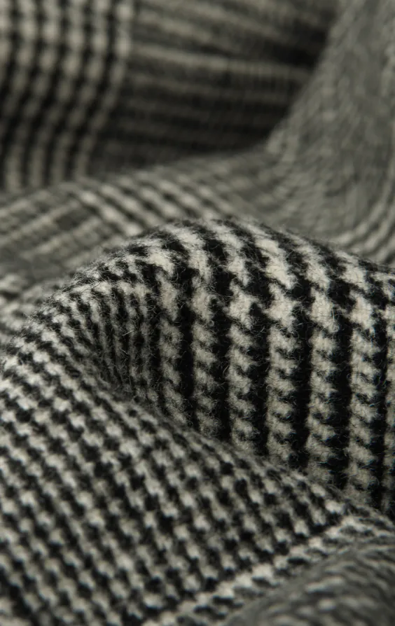 Svart och krämfärgad Prince of Wales tweed rutig väst - photo 3 Svart och krämfärgad Prince of Wales tweed rutig väst - photo 3