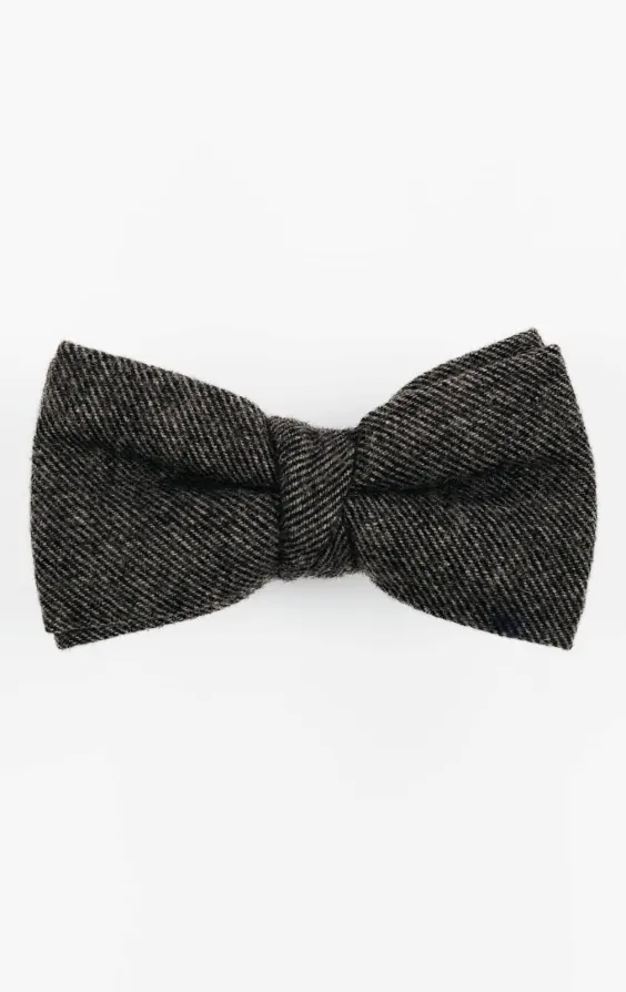 Grå twill tweed fluga