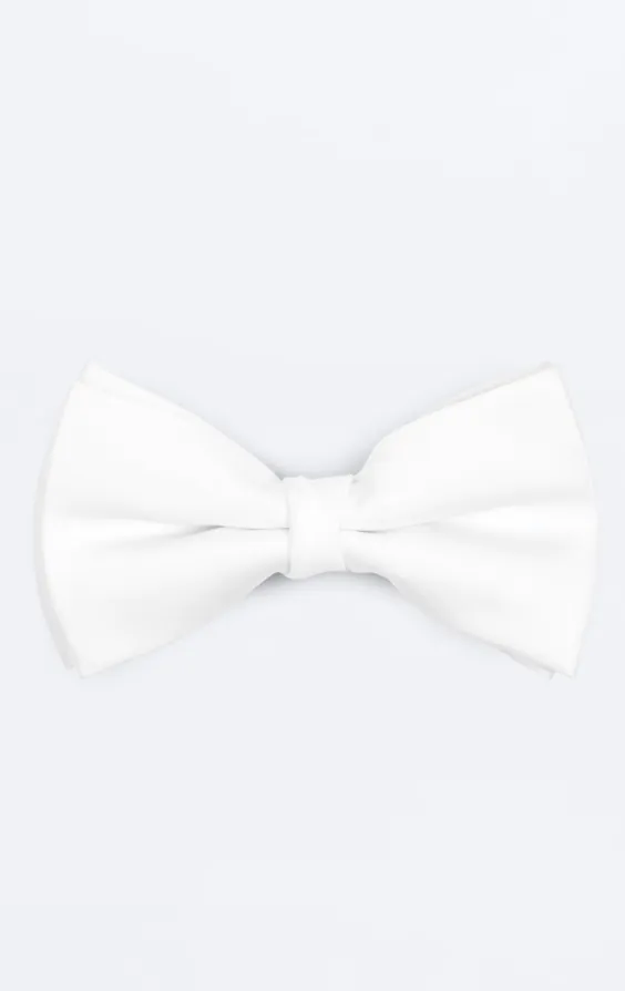 Vit fluga i polyester (knuten och oknuten)