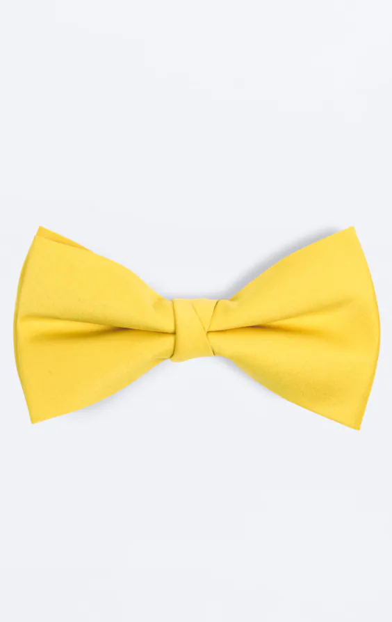 Knuten gul fluga i polyester