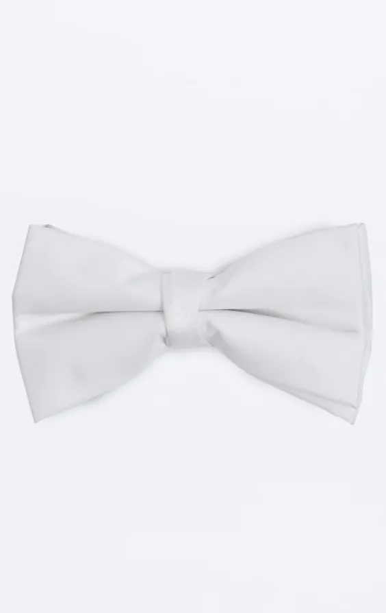 Elfenbensfärgad fluga i polyester (knuten och oknuten)