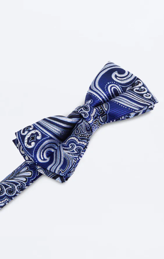 Marinblå paisley jacquard fluga - photo 1