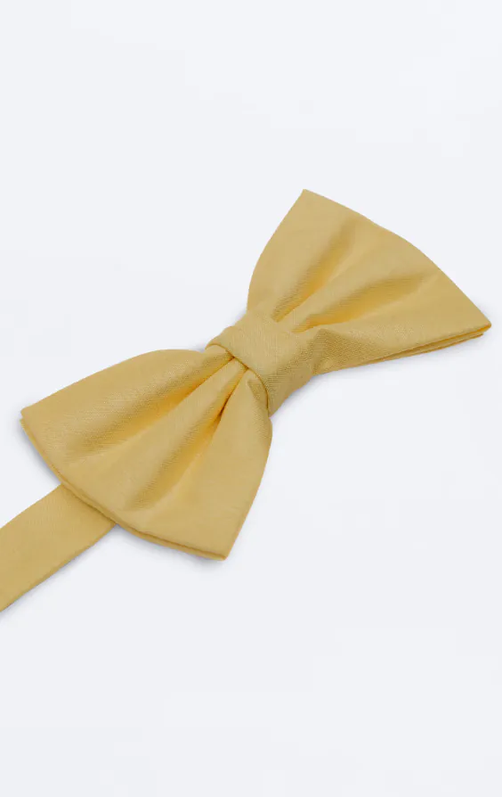 Ljusgul fluga i polyester dupion - photo 1