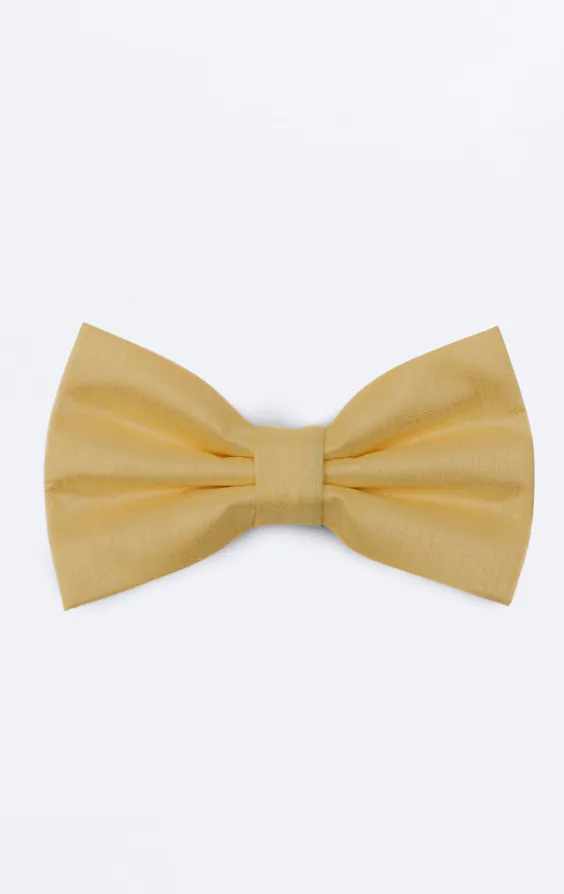 Ljusgul fluga i polyester dupion