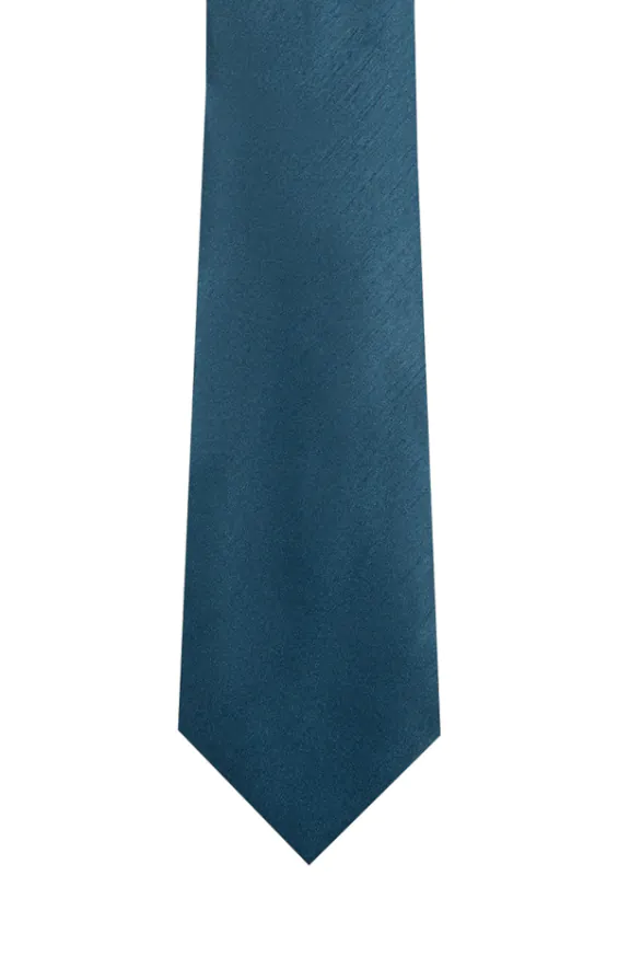 Marockansk blå slips i polyester dupion - photo 1