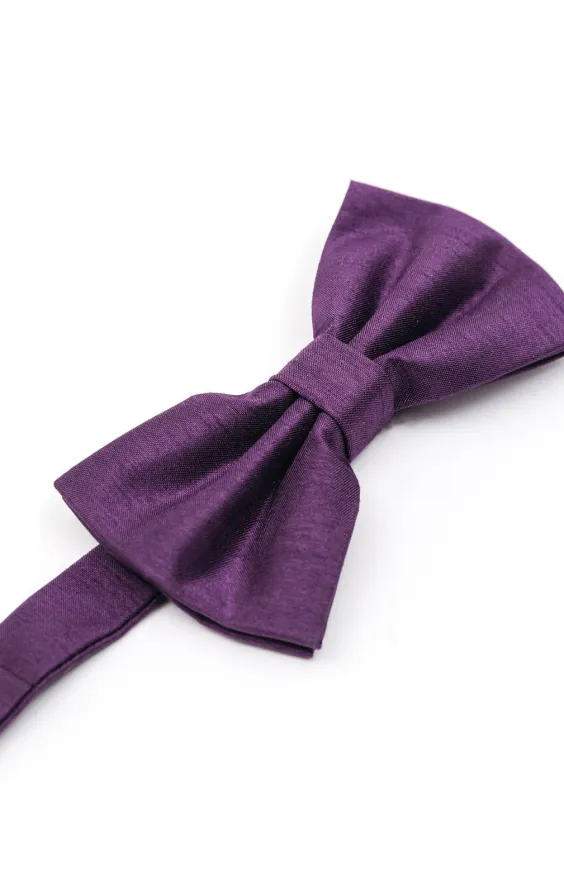 Mörk lila fluga i polyester dupion - photo 1