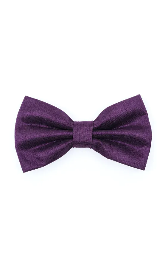 Mörk lila fluga i polyester dupion