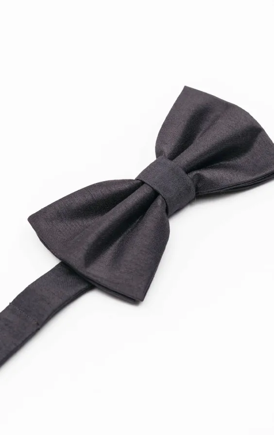 Mörkgrå fluga i polyester dupion - photo 1