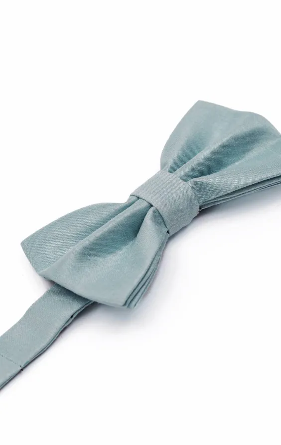 Puderblå fluga i polyester dupion - photo 1