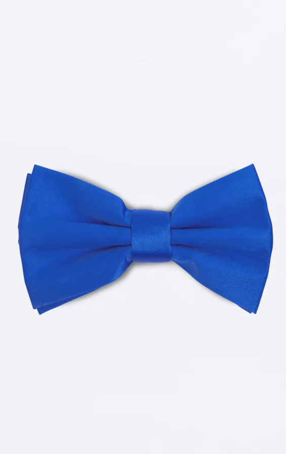Knuten blå fluga i polyester Knuten blå fluga i polyester