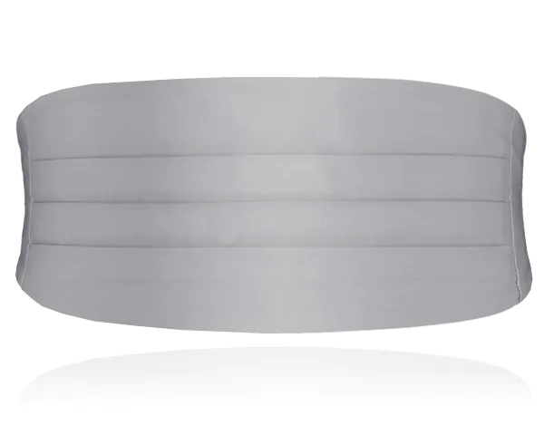Pojkar Silver Polyester Kummerband & Knuten Fluga Set - photo 2