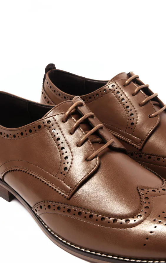 Tan Derby brogue skor - photo 3
