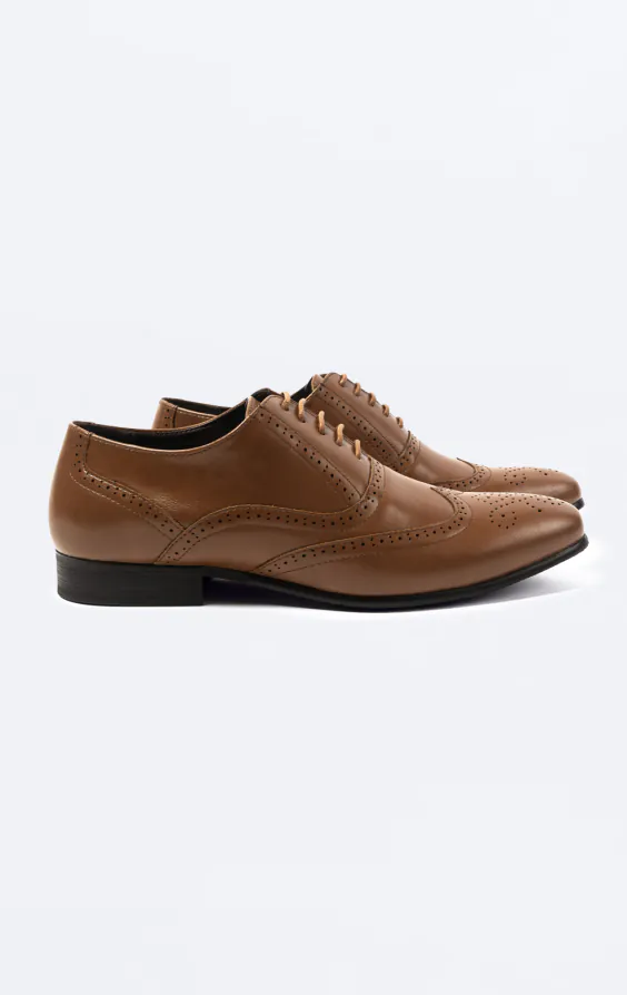 Tan Oxford brogue skor