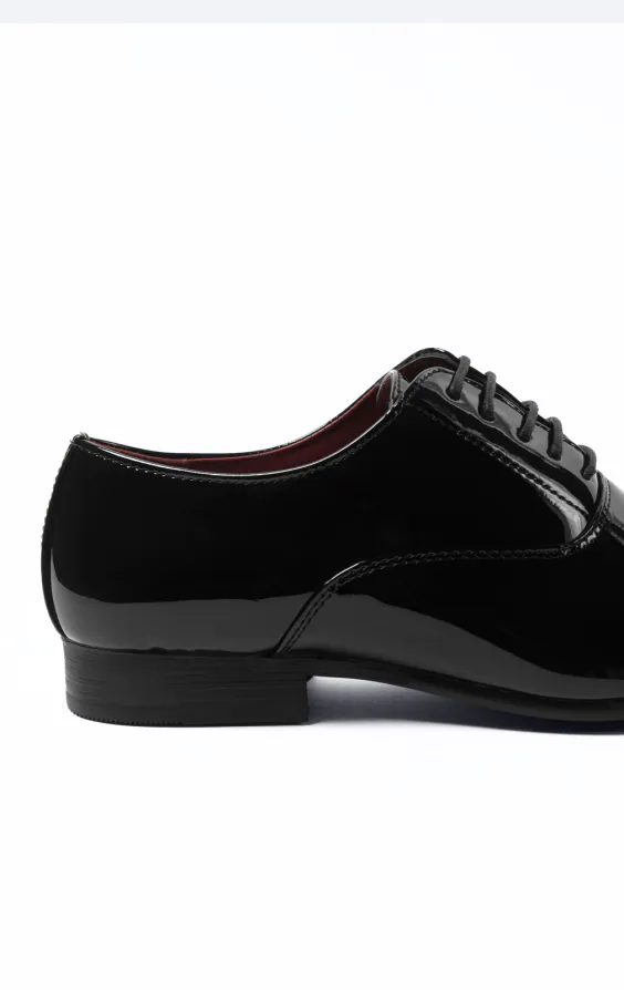 Svart enkla Oxford toe cap lackskor - photo 4