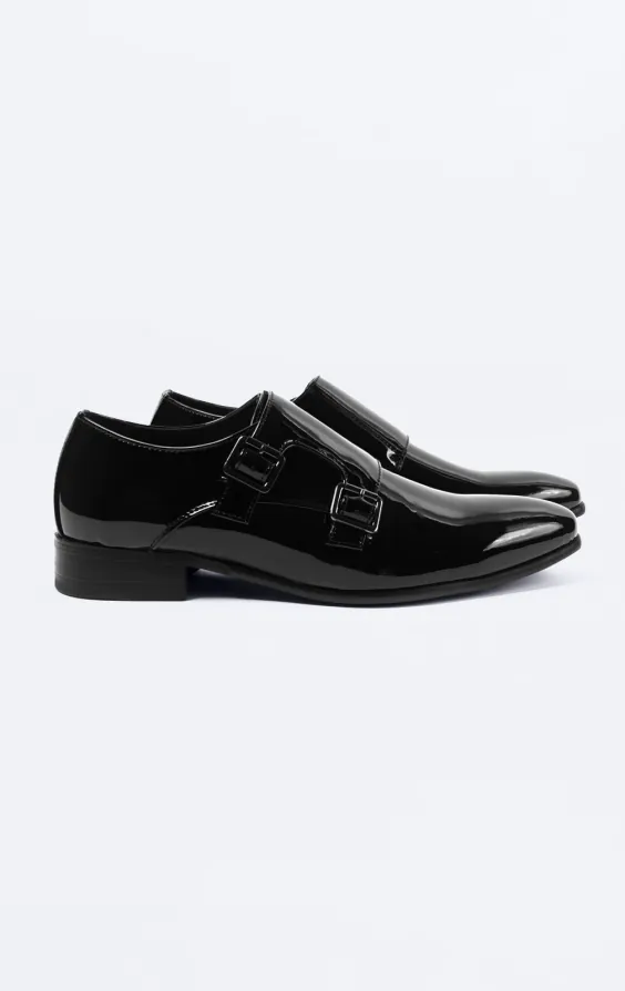 Svarta lackskor med 'Double Monk Strap'