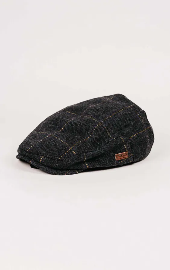 Navy twill rutig Flat cap