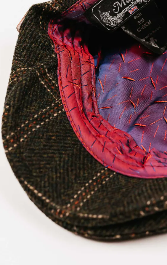 Olivgrön twill rutig Flat cap - photo 2