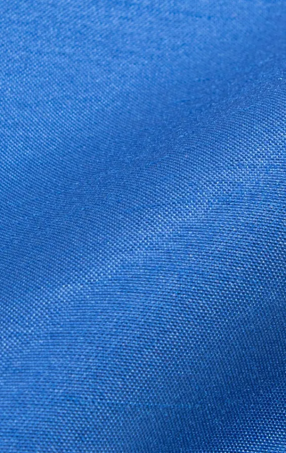 Azurblå bröstnäsduk i polyester dupion - photo 1