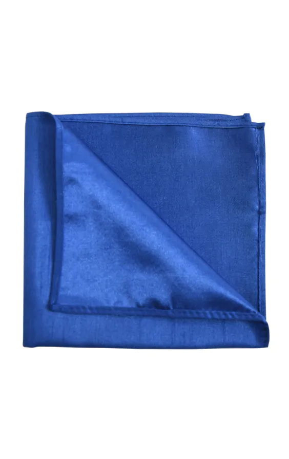 Azurblå bröstnäsduk i polyester dupion