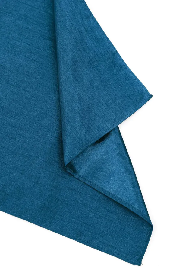 Marockansk blå bröstnäsduk i polyester dupion - photo 1