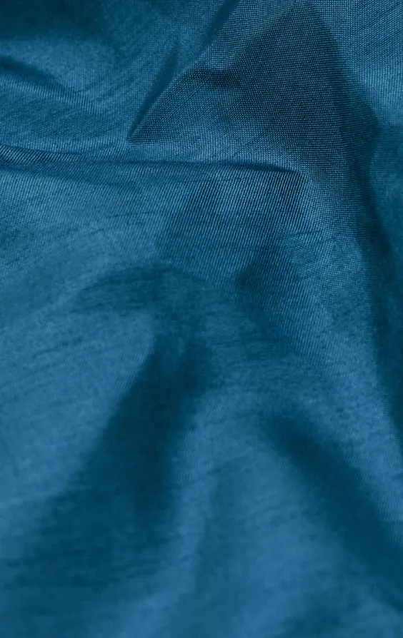 Marockansk blå bröstnäsduk i polyester dupion - photo 2