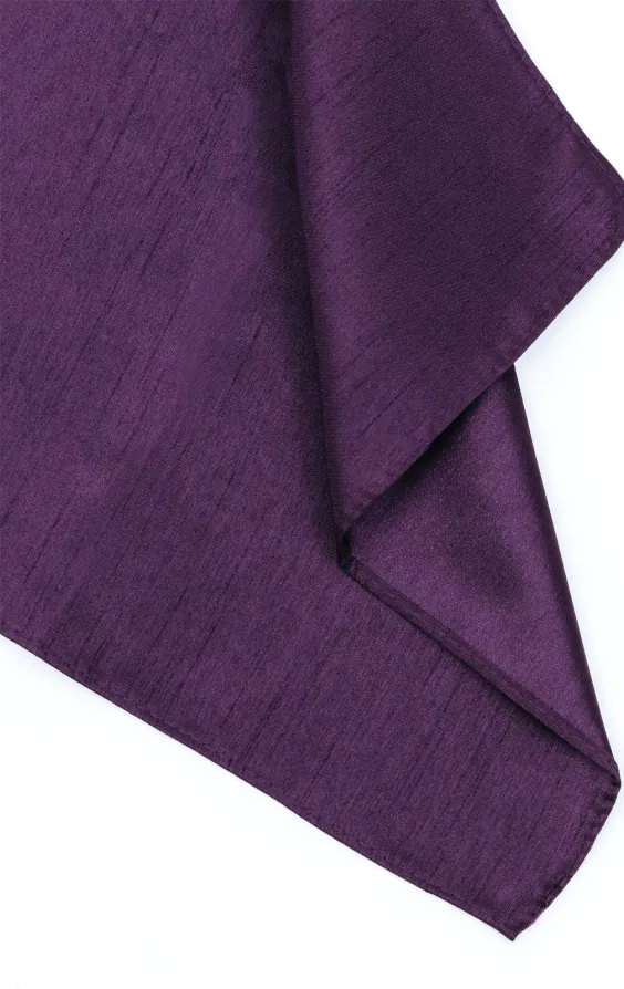 Mörk lila bröstnäsduk i polyester dupion - photo 1
