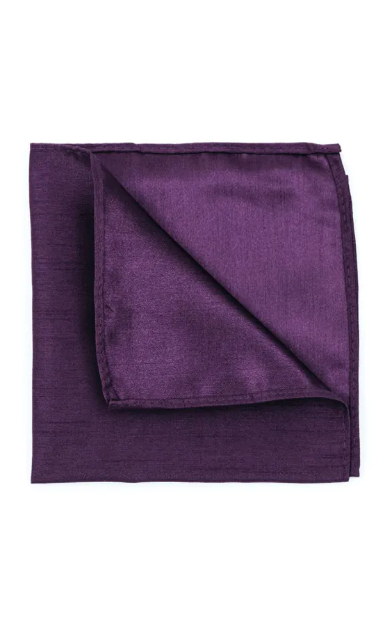 Mörk lila bröstnäsduk i polyester dupion