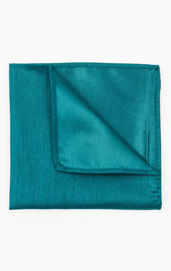 Turkos färg bröstnäsduk i polyester dupion