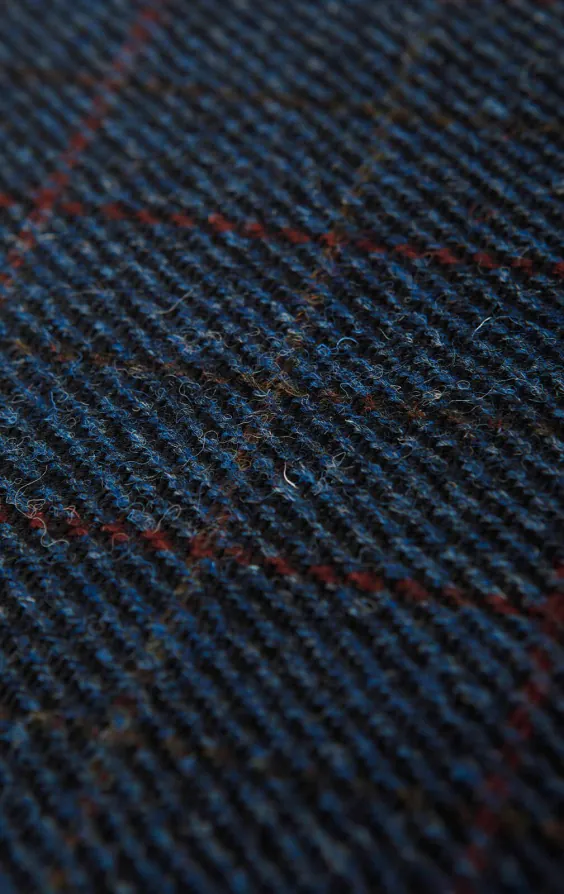 Harris Tweed mörkblå storrutig tweed väst - photo 4