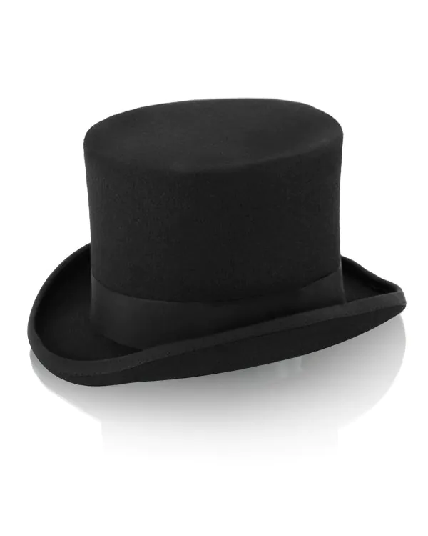 Traditionell yllefilt, svart hög hatt