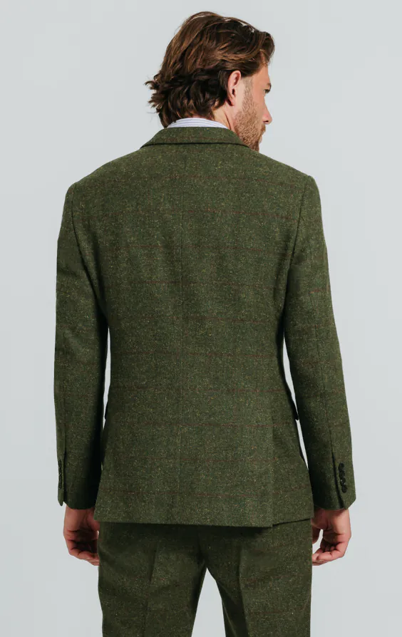 Grön fönsterrutig tweed dubbelknäppt kavaj - photo 5
