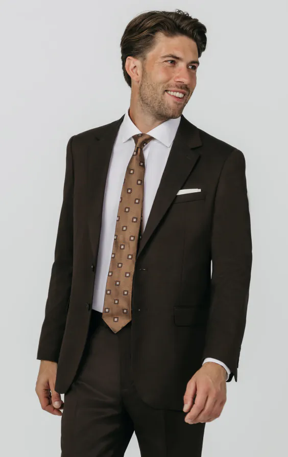 Brun twill kostymkavaj