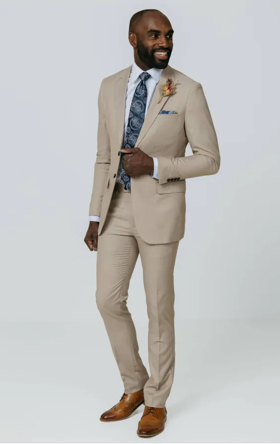 Stone sharkskin slim fit kostymkavaj - photo 1 Stone sharkskin slim fit kostymkavaj - photo 1