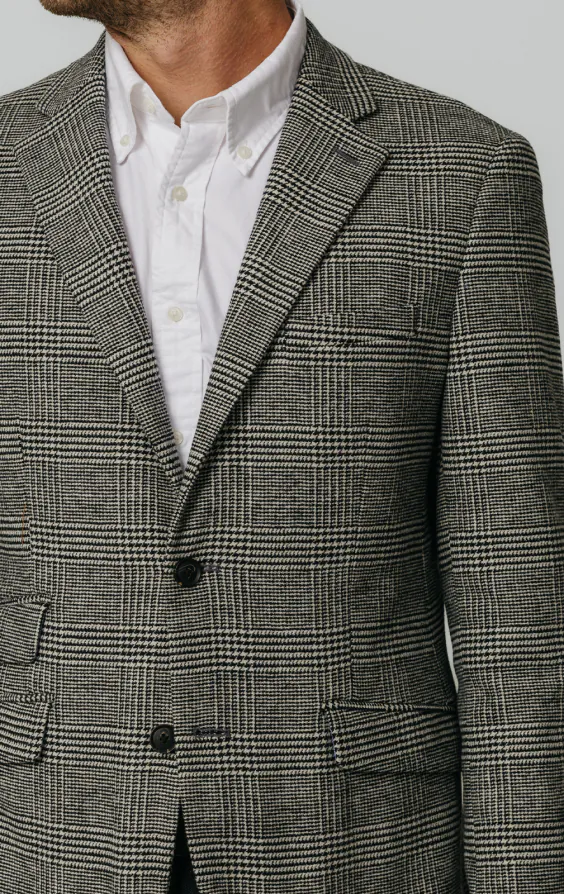 Svart och krämfärgad Prince of Wales rutig tweed kavaj - photo 3