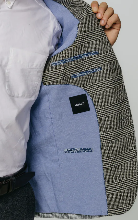 Svart och krämfärgad Prince of Wales rutig tweed kavaj - photo 4