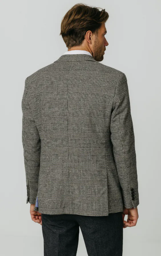 Svart och krämfärgad Prince of Wales rutig tweed kavaj - photo 5