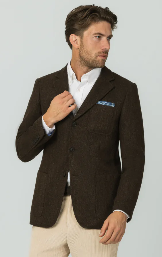 Brun barleycorn tweed kavaj Brun barleycorn tweed kavaj