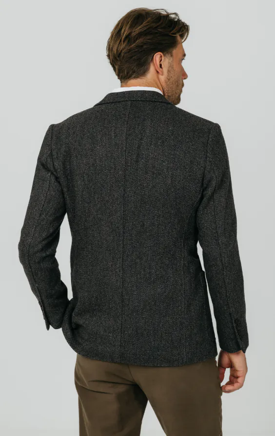 Grå barleycorn tweed kavaj - photo 5 Grå barleycorn tweed kavaj - photo 5