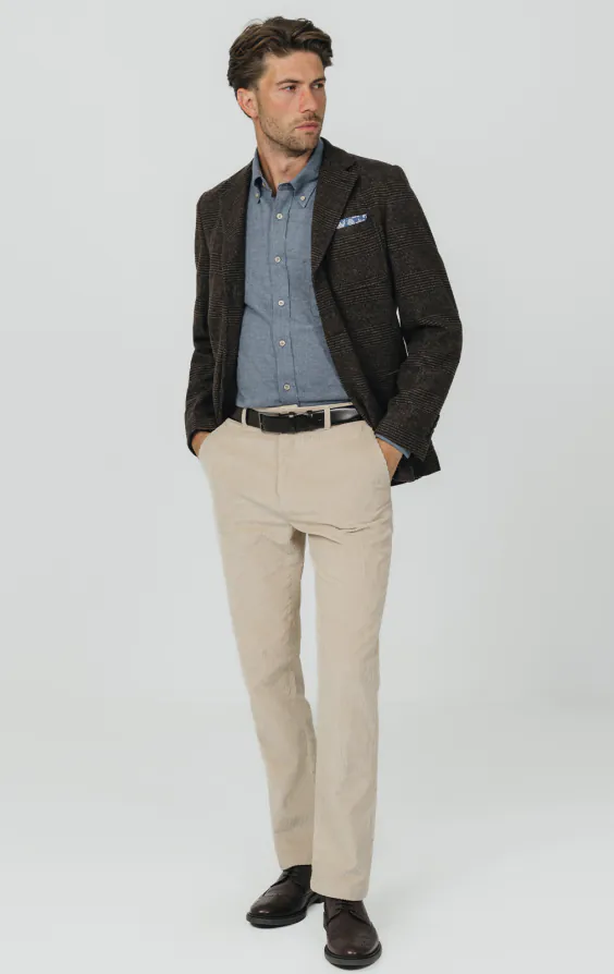 Brun Prince of Wales tweed rutig kavaj med påsydda fickor - photo 1 Brun Prince of Wales tweed rutig kavaj med påsydda fickor - photo 1