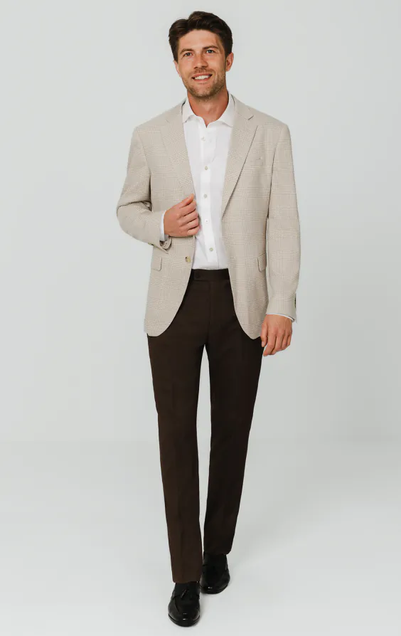 Beige Prince of Wales rutig kavaj - photo 1 Beige Prince of Wales rutig kavaj - photo 1