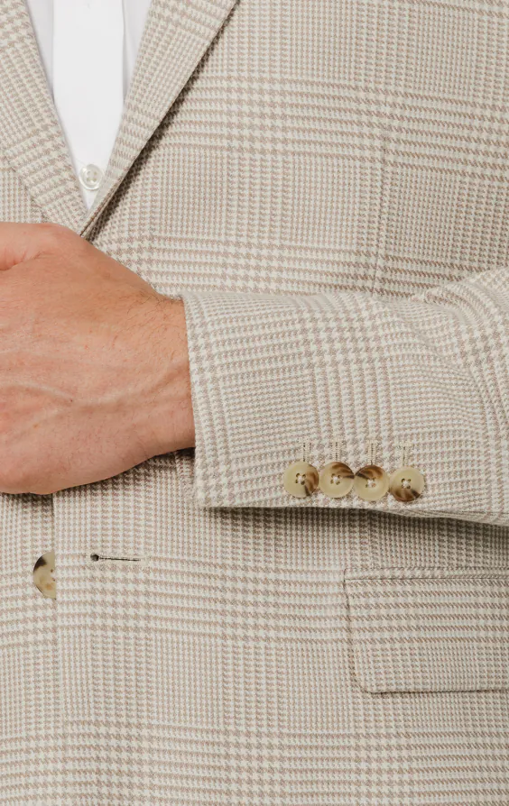 Beige Prince of Wales rutig kavaj - photo 2