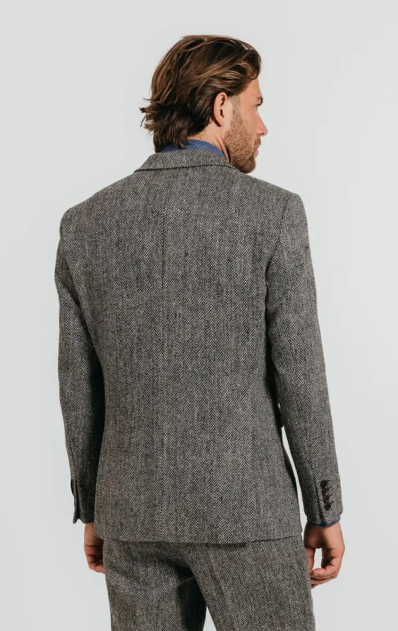 Harris Tweed grå fiskbensmönstad kostym - photo 2