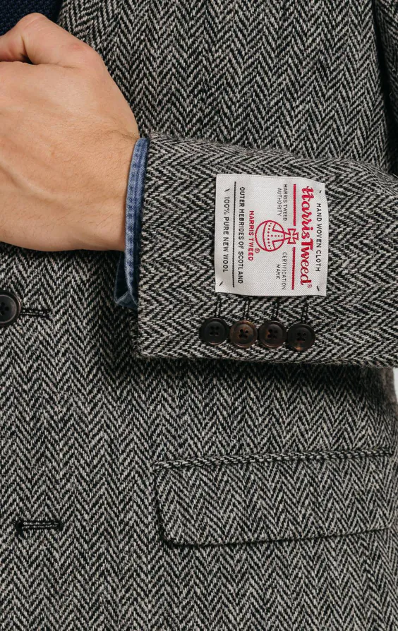 Harris Tweed grå fiskbensmönstad kostym - photo 3