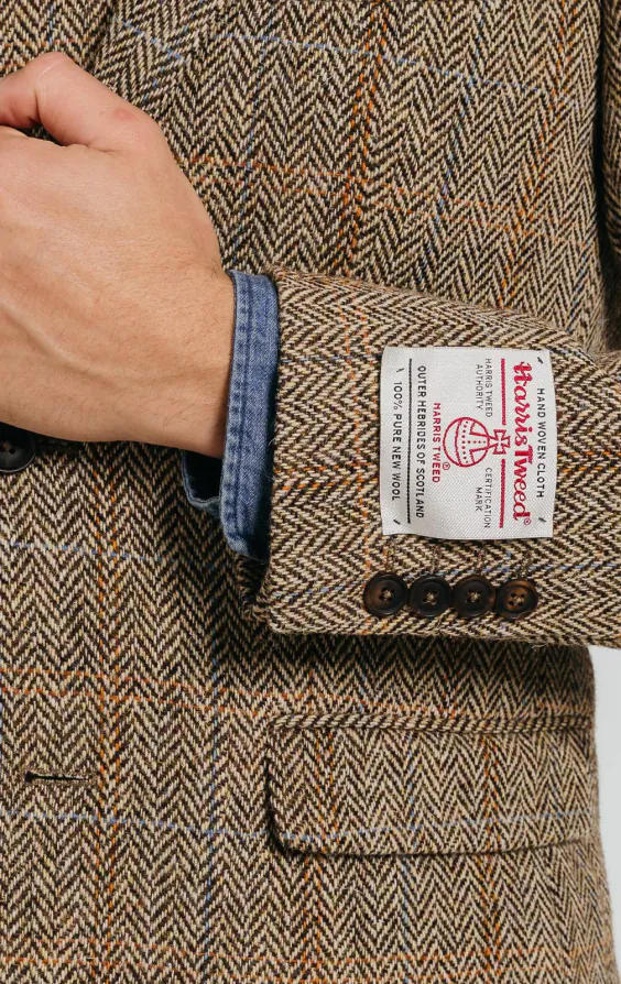 Harris Tweed, Tweedkavaj, brun, storrutig - photo 2 Harris Tweed, Tweedkavaj, brun, storrutig - photo 2